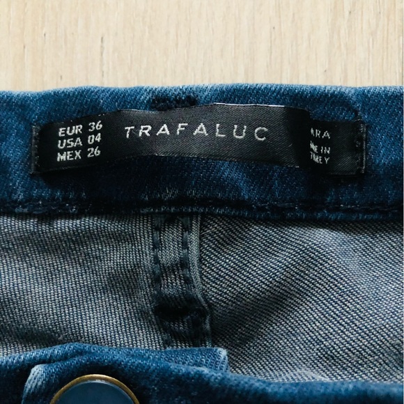 Zara Trafaluc Velour Front Skinny Jeans in Dark Indigo Size 4 - Picture 7 of 11
